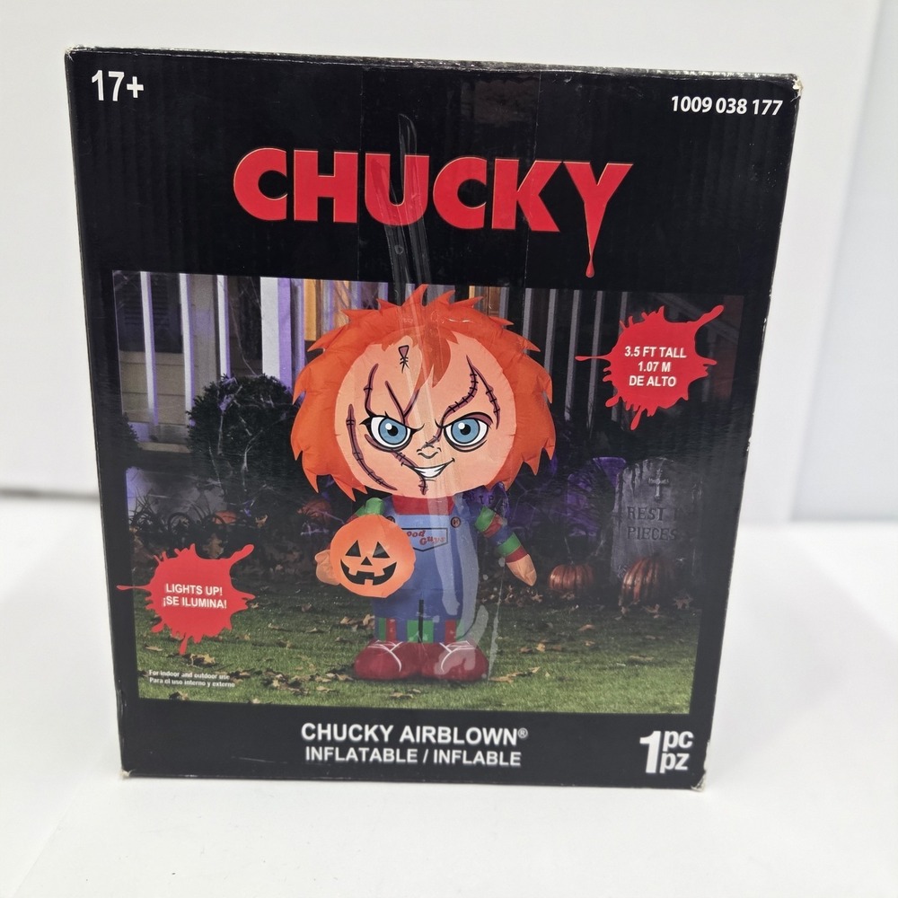 Gemmy Chucky 3.5 ft Airblown Inflatable Halloween Decoration Light Up New In Box
